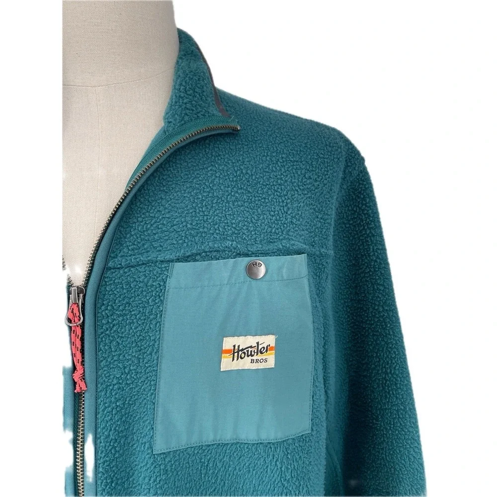 Howler Bros Men's Green Chisos‎ Fleece Jacket Large Pockets L Large